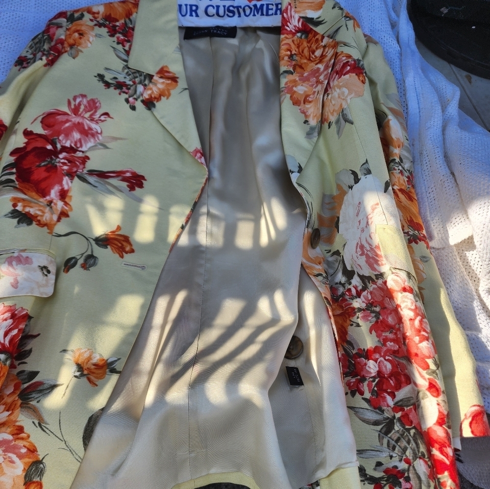 Vintage Linda Allard  Ellen Tracy‎ floral Blazer L - Picture 16 of 16